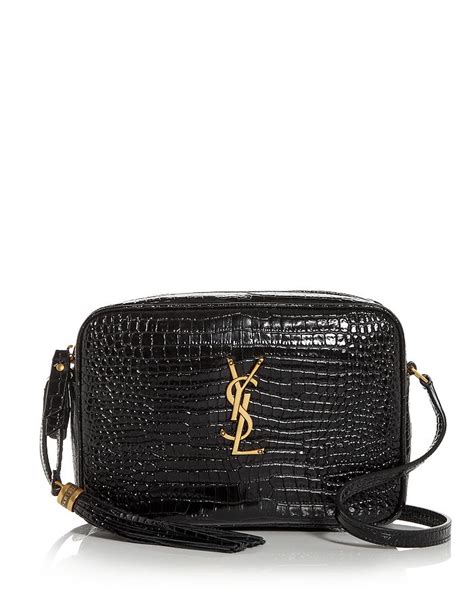 ysl lou camera bag in crocodile embossed leather